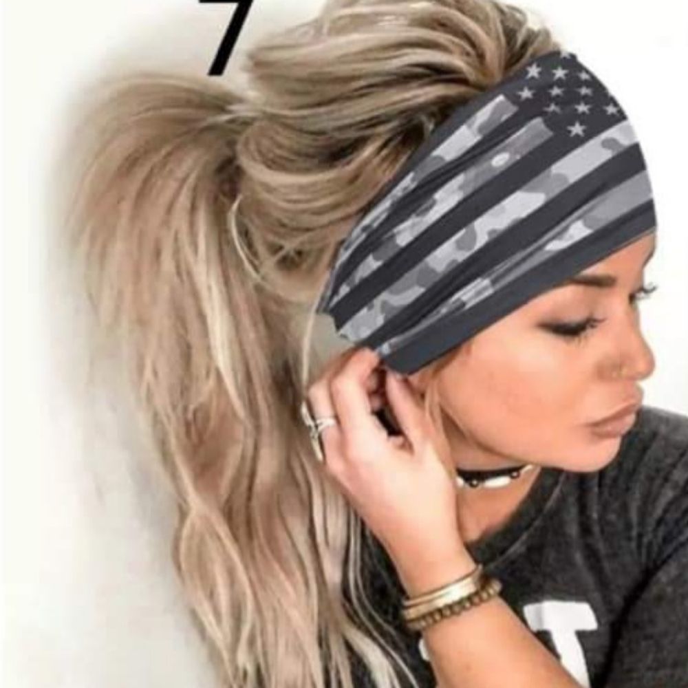 NEW ONE PIECE BLACK/GRAY CAMO HEAD WRAP